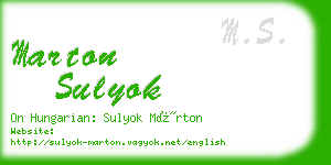 marton sulyok business card